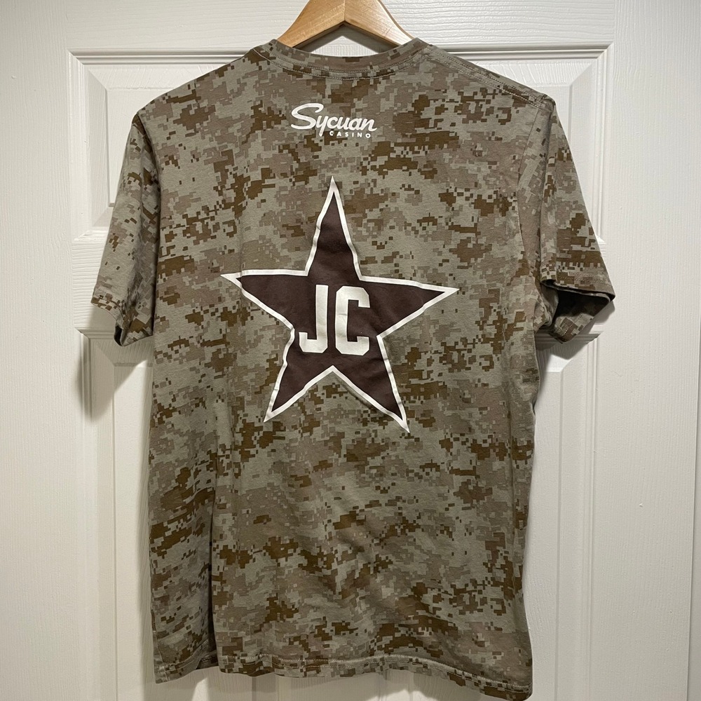San Diego Padres Men's T-Shirt L Brown Camo Cotton Blend Joe Carter Sycuan SG - Picture 2 of 6